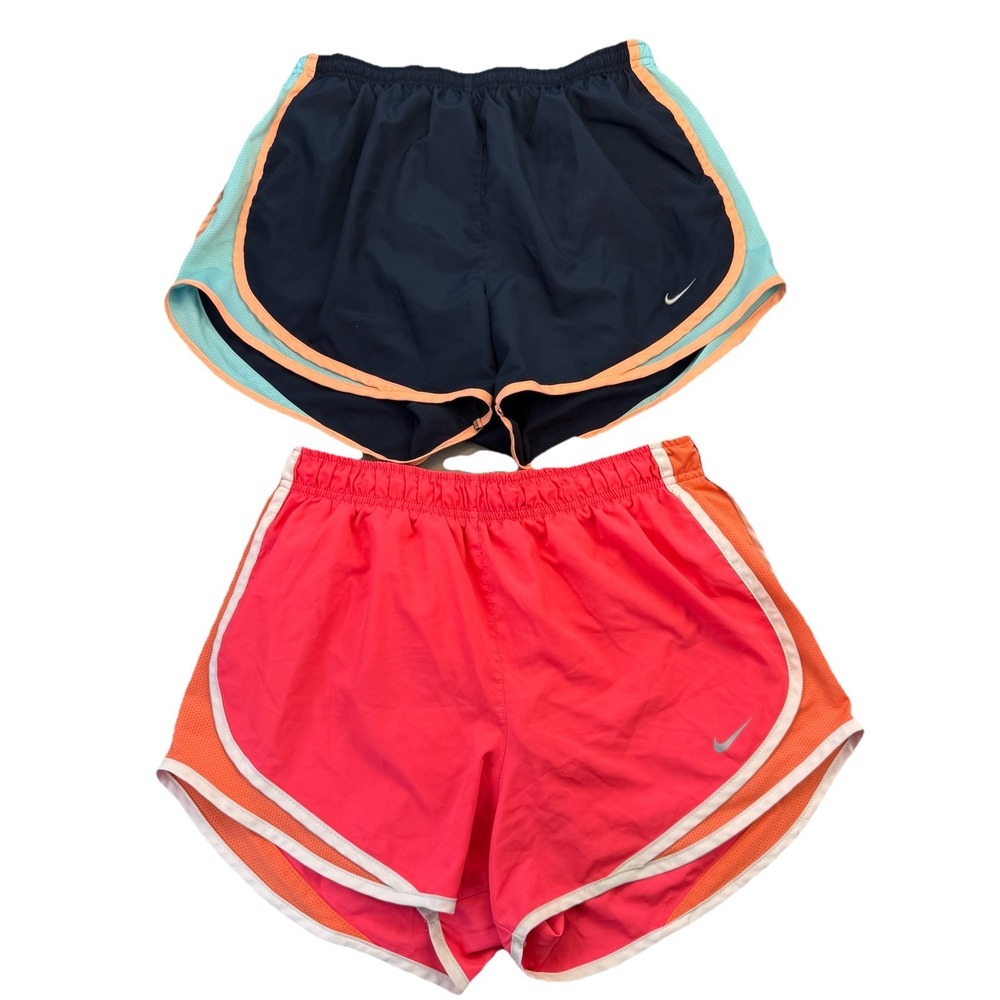 Nike Womens Tempo Dri Fit Shorts Set Of Two Pair Coral And‎ Black Size Medium
